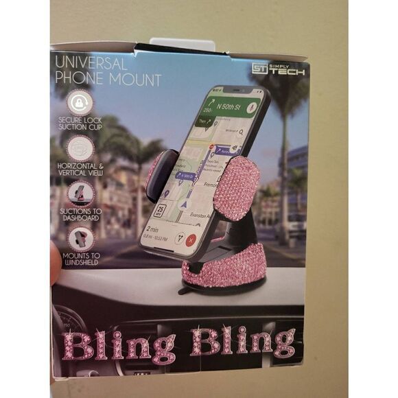 Nwt Bling bling pink Rhinestone phone holder - Picture 1 of 4